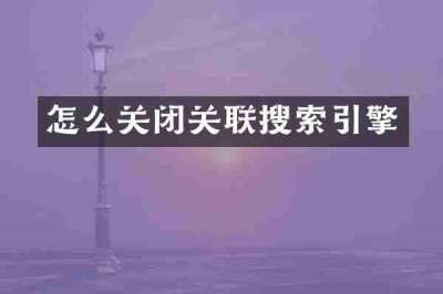 怎么关闭关联搜索引擎