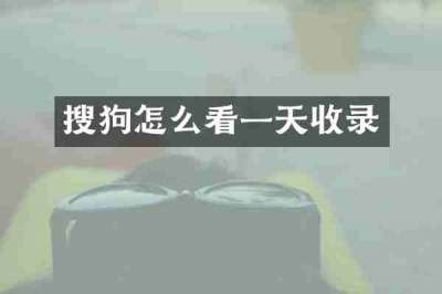 搜狗怎么看一天收录