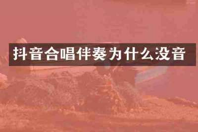 抖音合唱伴奏为什么没音