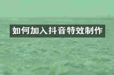 如何加入抖音特效制作