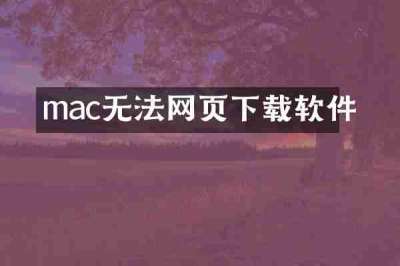 mac无法网页下载软件