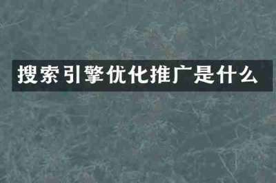 搜索引擎优化推广是什么