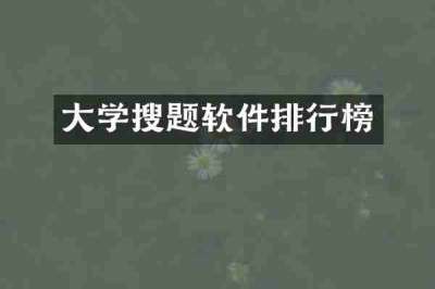大学搜题软件排行榜