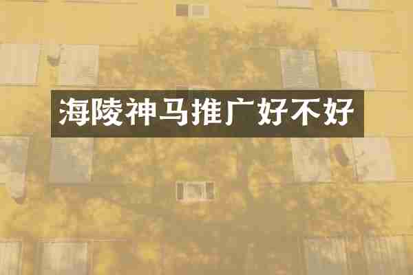 海陵神马推广好不好