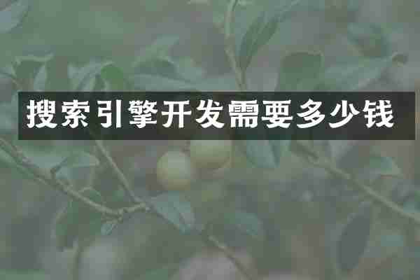 搜索引擎开发需要多少钱