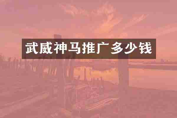 武威神马推广多少钱