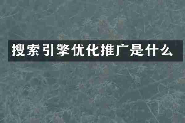 搜索引擎优化推广是什么