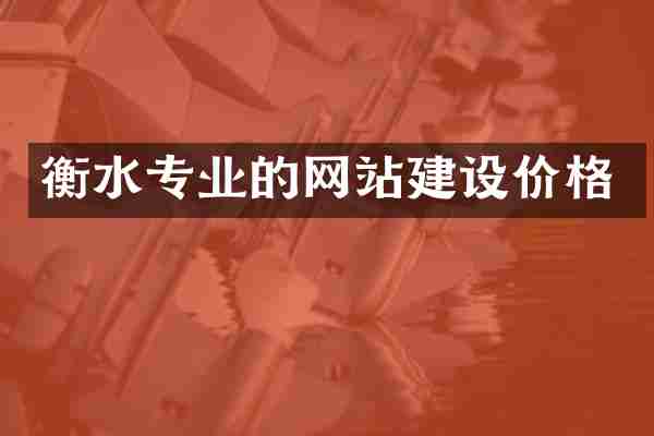 衡水专业的网站建设价格