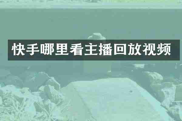 快手哪里看主播回放视频