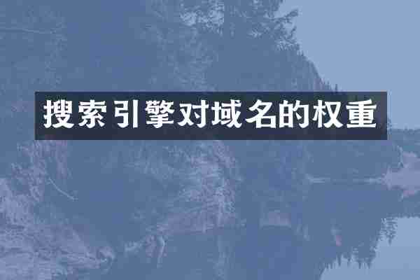 搜索引擎对域名的权重