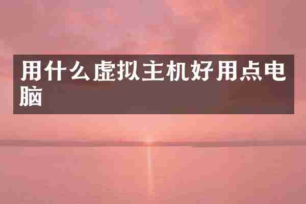 用什么虚拟主机好用点电脑