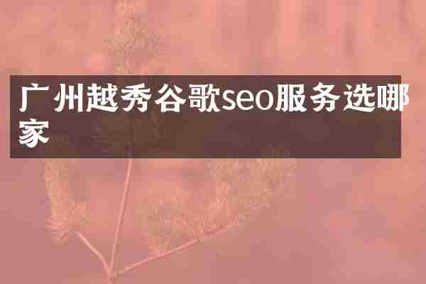 广州越秀谷歌seo服务选哪家