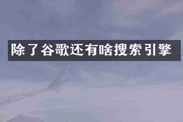 除了谷歌还有啥搜索引擎