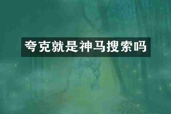 夸克就是神马搜索吗