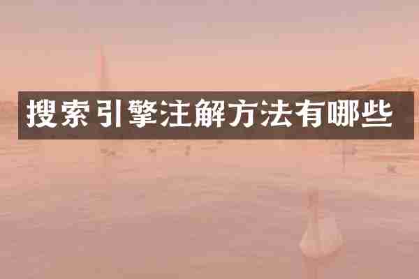 搜索引擎注解方法有哪些