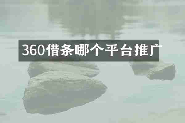 360借条哪个平台推广