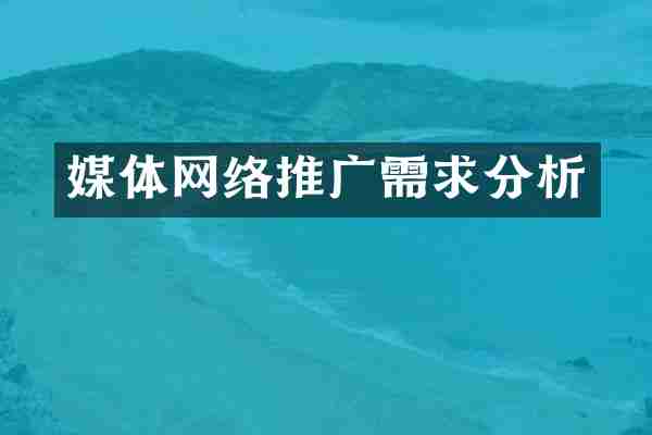 媒体网络推广需求分析