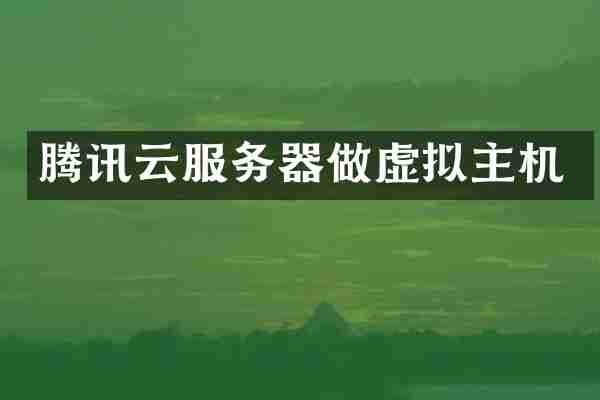 腾讯云服务器做虚拟主机