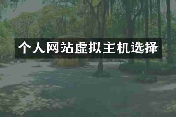 个人网站虚拟主机选择