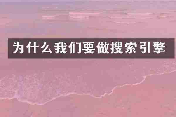 为什么我们要做搜索引擎