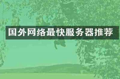 国外网络最快服务器推荐
