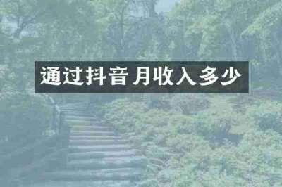 通过抖音月收入多少