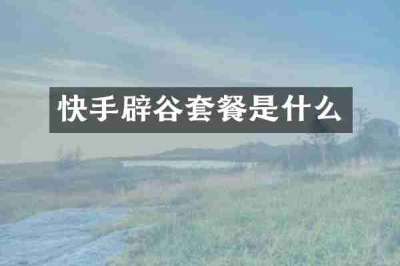 快手辟谷套餐是什么