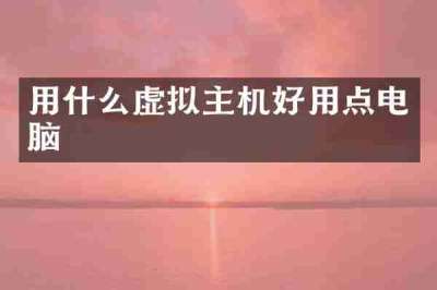 用什么虚拟主机好用点电脑