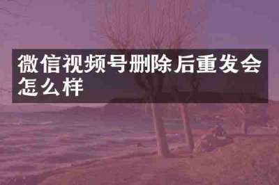微信视频号删除后重发会怎么样