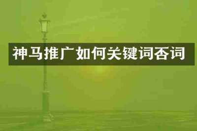 神马推广如何关键词否词