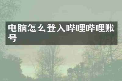 电脑怎么登入哔哩哔哩账号