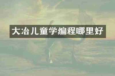大冶儿童学编程哪里好