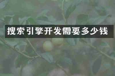 搜索引擎开发需要多少钱