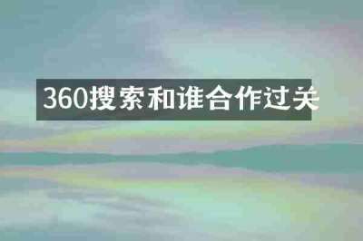 360搜索和谁合作过关
