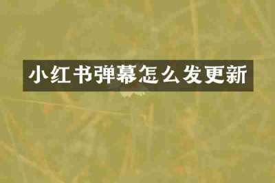 小红书弹幕怎么发更新