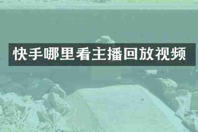 快手哪里看主播回放视频
