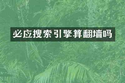 必应搜索引擎算翻墙吗