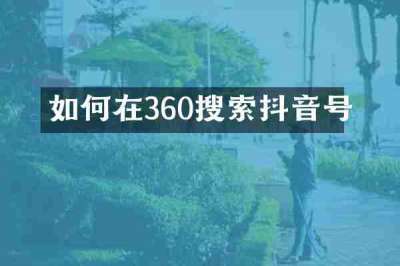 如何在360搜索抖音号