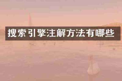搜索引擎注解方法有哪些