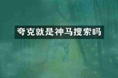 夸克就是神马搜索吗