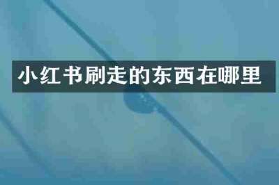 小红书刷走的东西在哪里