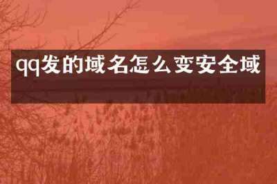 qq发的域名怎么变安全域名