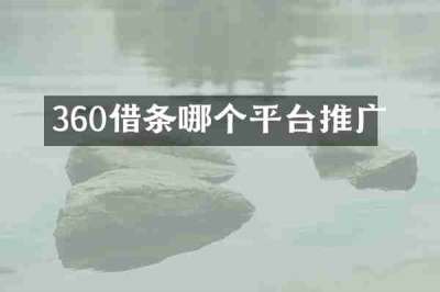 360借条哪个平台推广