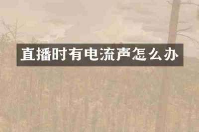 直播时有电流声怎么办