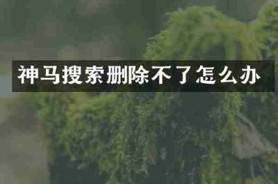 神马搜索删除不了怎么办