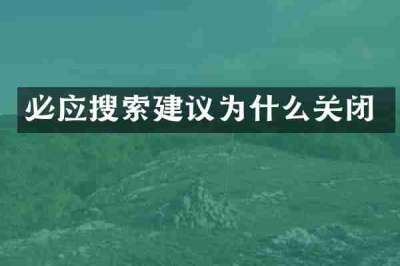 必应搜索建议为什么关闭