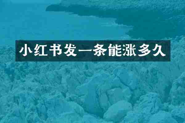 小红书发一条能涨多久