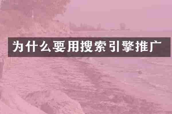 为什么要用搜索引擎推广