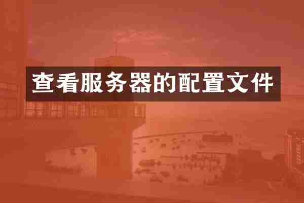 查看服务器的配置文件
