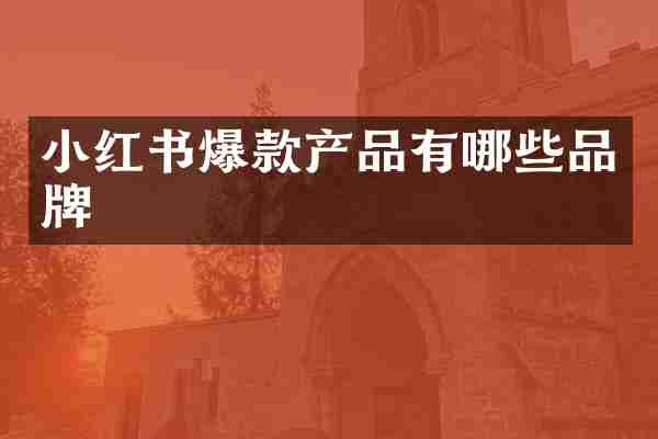 小红书爆款产品有哪些品牌